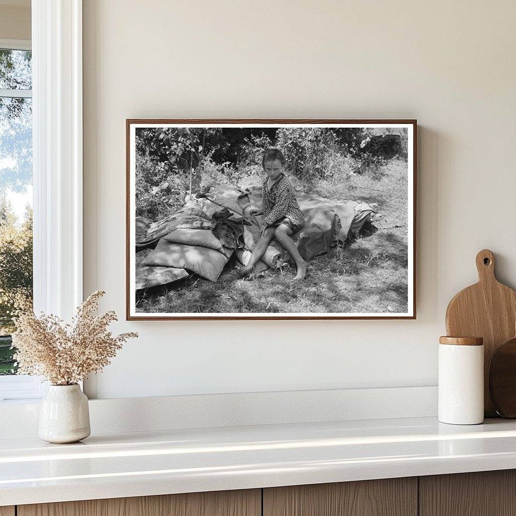 Child in Agricultural Laborers Camp Sequoyah County 1939 - Available at KNOWOL