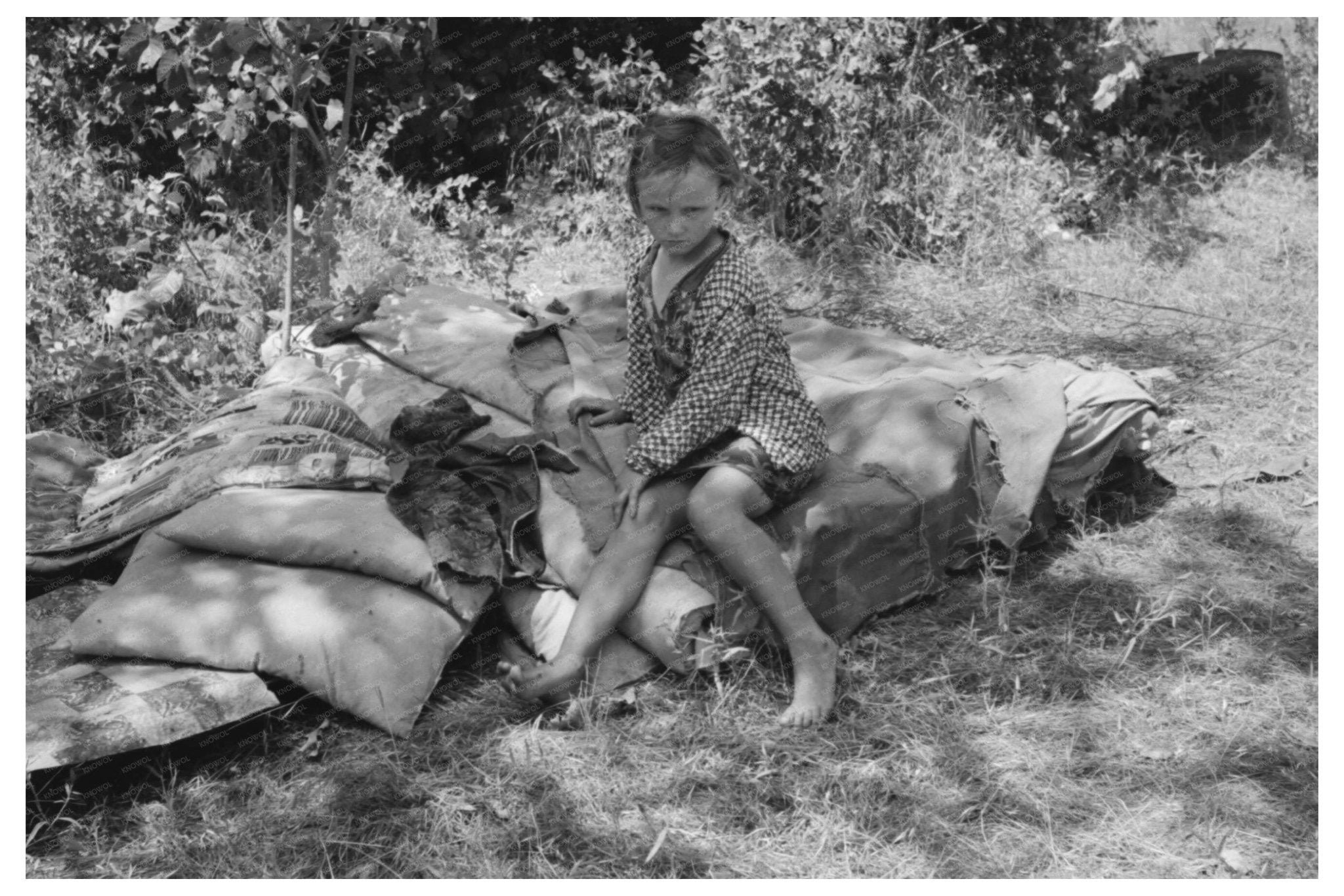 Child in Agricultural Laborers Camp Sequoyah County 1939 - Available at KNOWOL