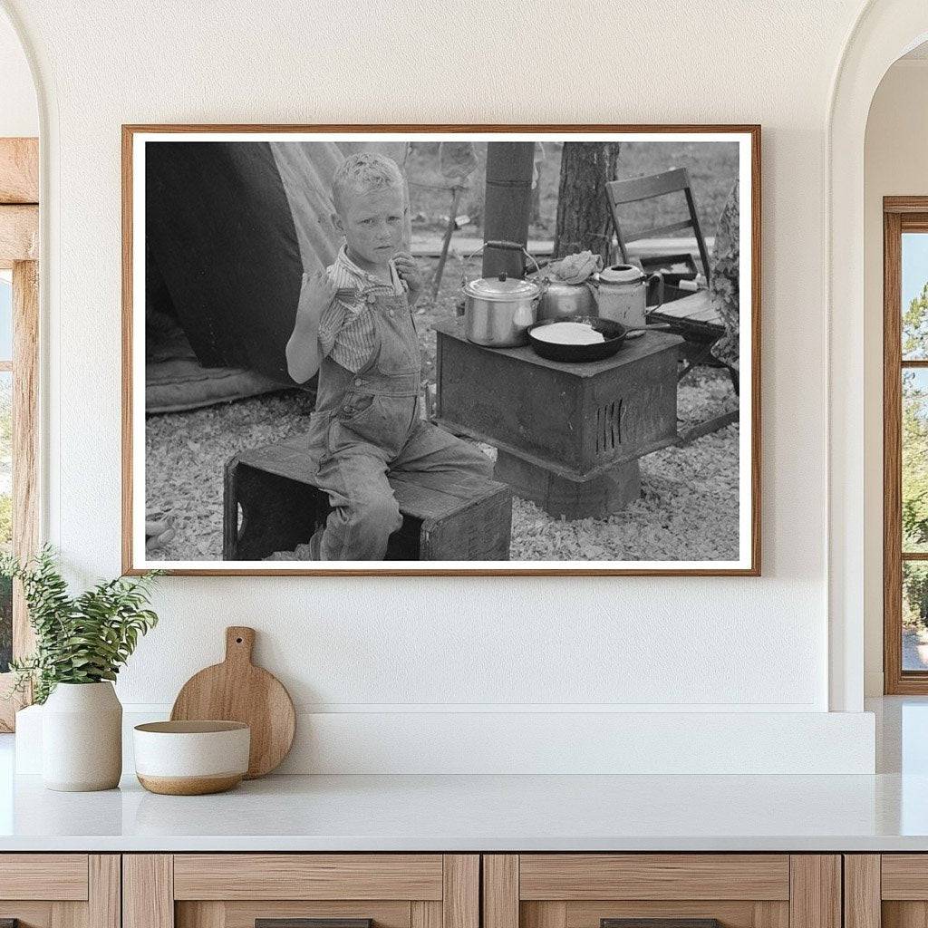 Child in front of tent home in Hammond Louisiana 1939 - Available at KNOWOL