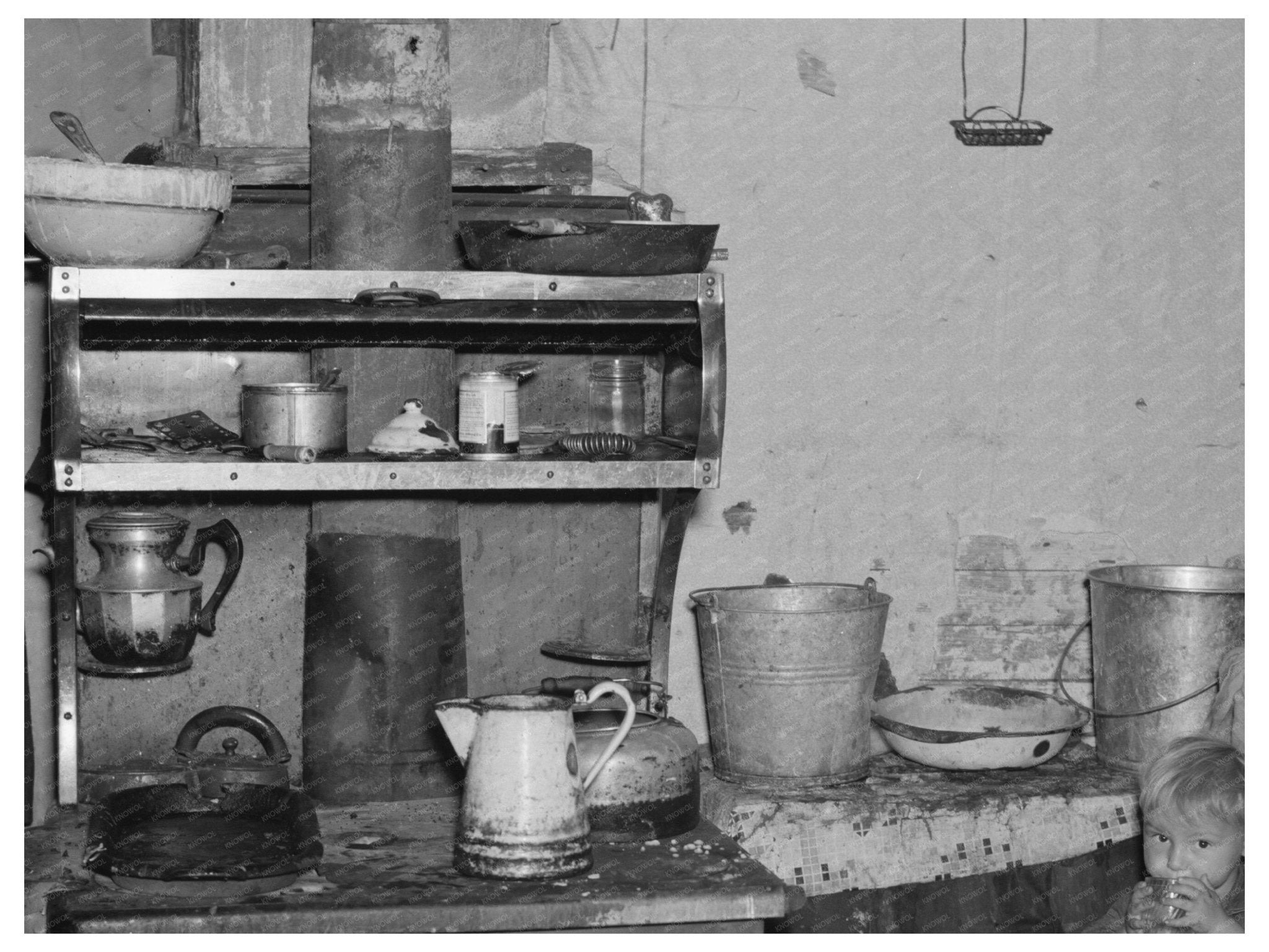 Child in Kitchen Black River Falls Wisconsin June 1937 - Available at KNOWOL
