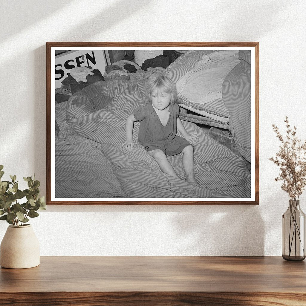 Child in Shack Home at Mays Avenue Camp Oklahoma 1939 - Available at KNOWOL