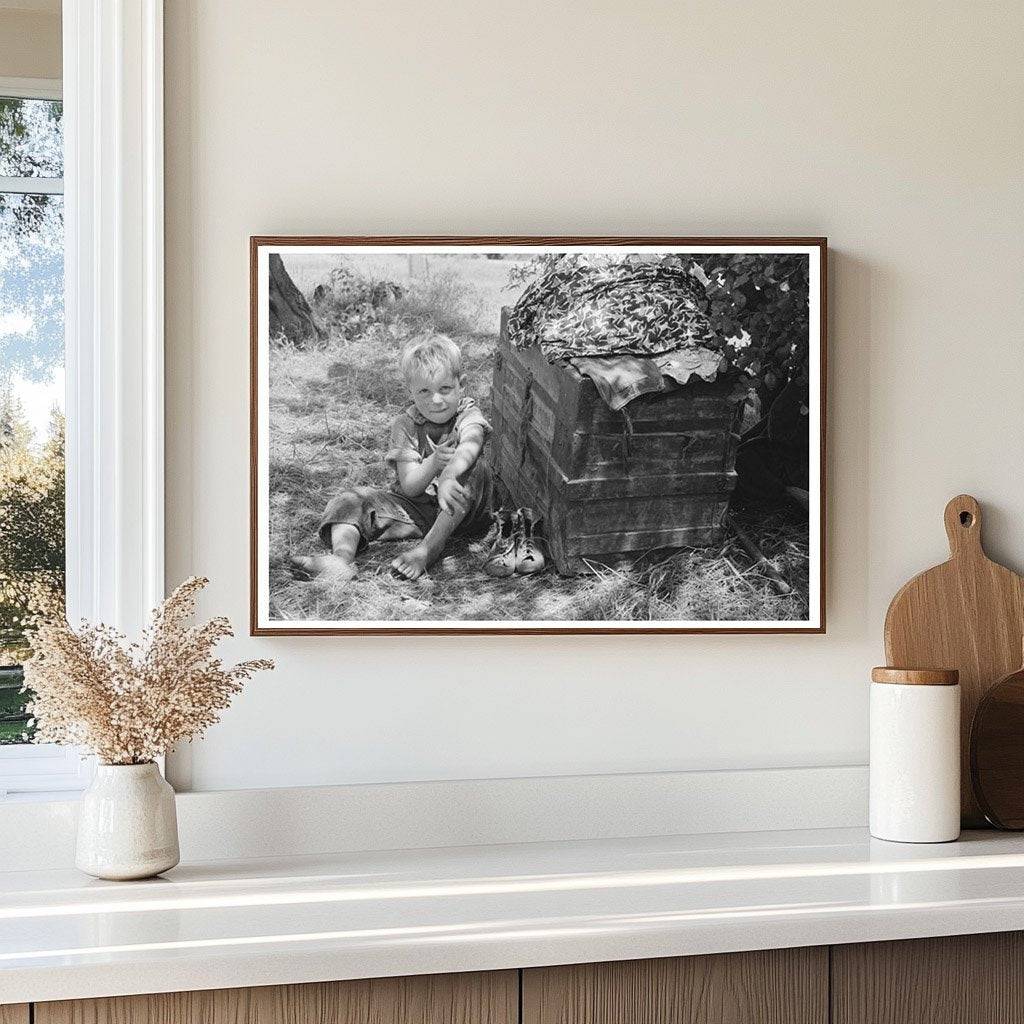 Child Laborer Camped by Roadside Oklahoma June 1939 - Available at KNOWOL