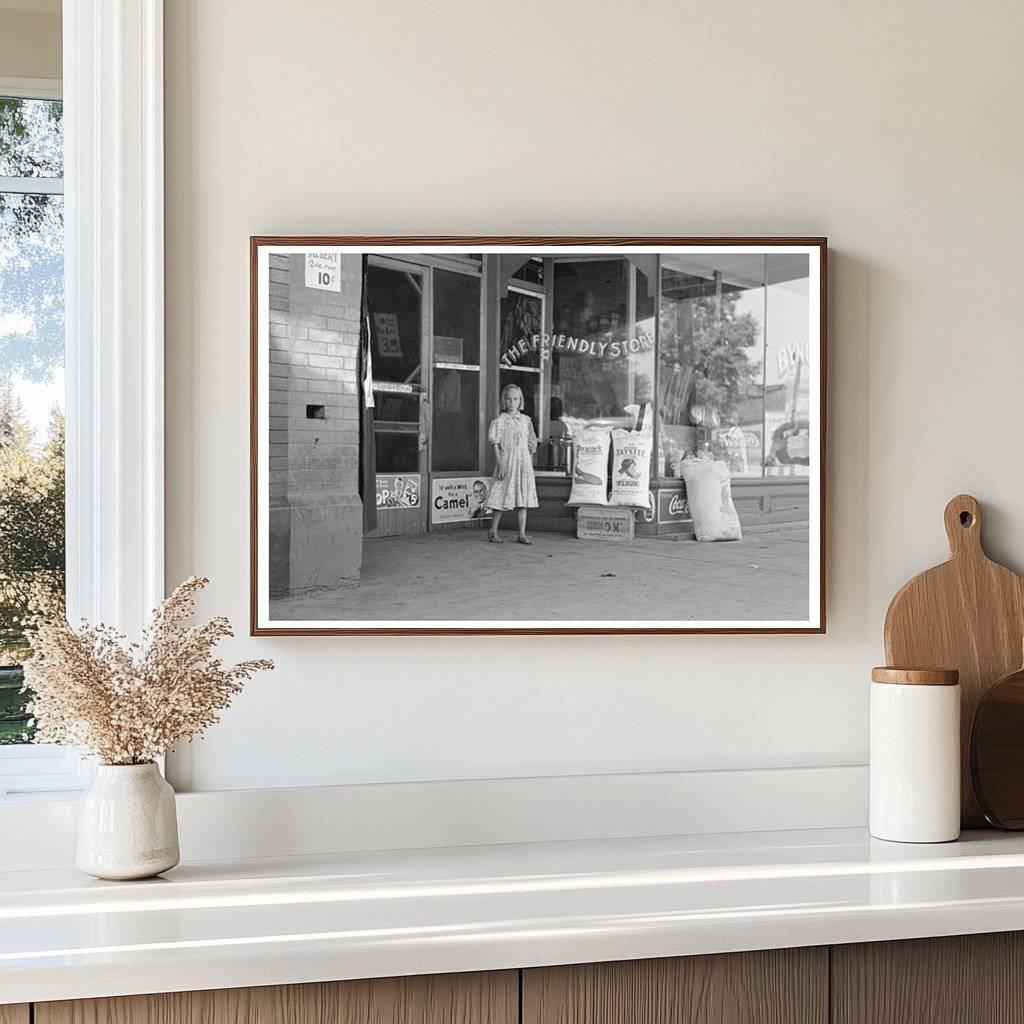 Child Leaves Grocery Store in Webbers Falls Oklahoma 1939 - Available at KNOWOL