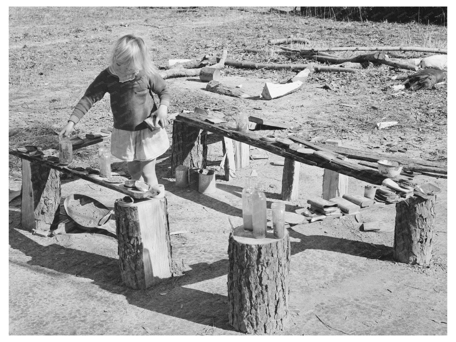 Child of Sharecropper Playing in Laurel Mississippi 1939 - Available at KNOWOL