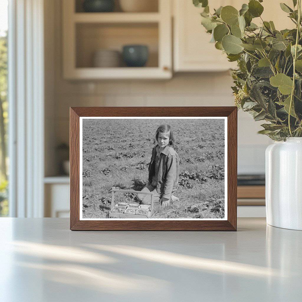 Child Picking Strawberries in Louisiana 1939 - Available at KNOWOL