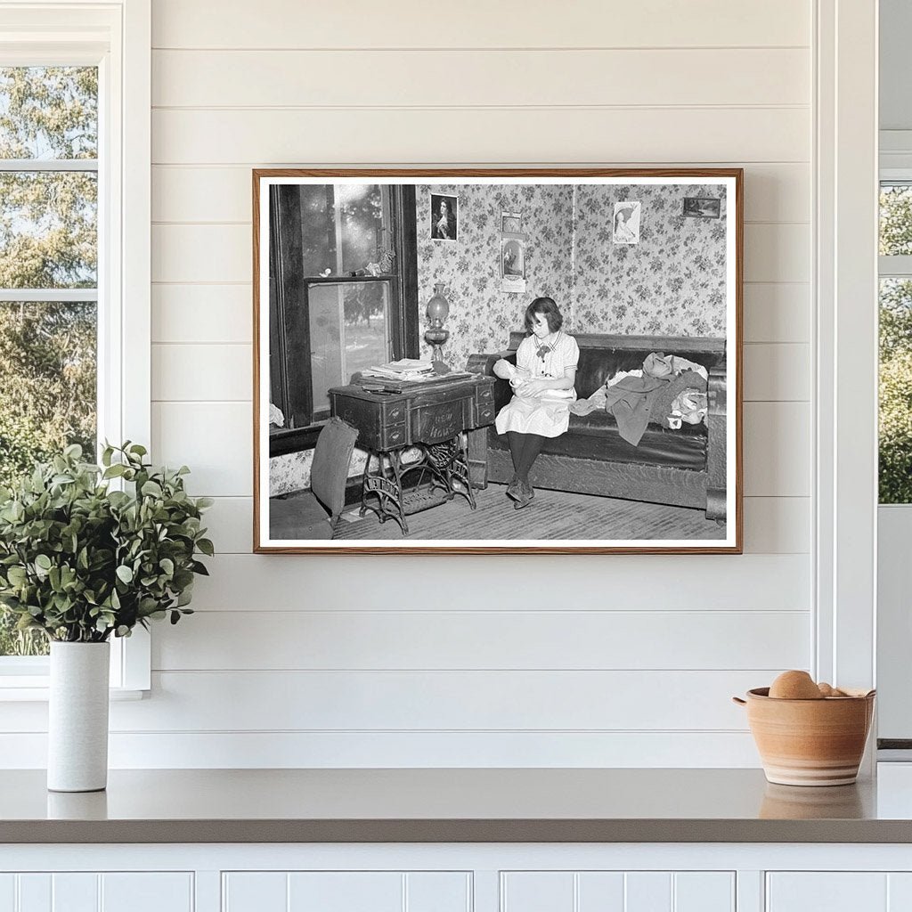 Child Playing with Doll in Iowa Home December 1936 - Available at KNOWOL