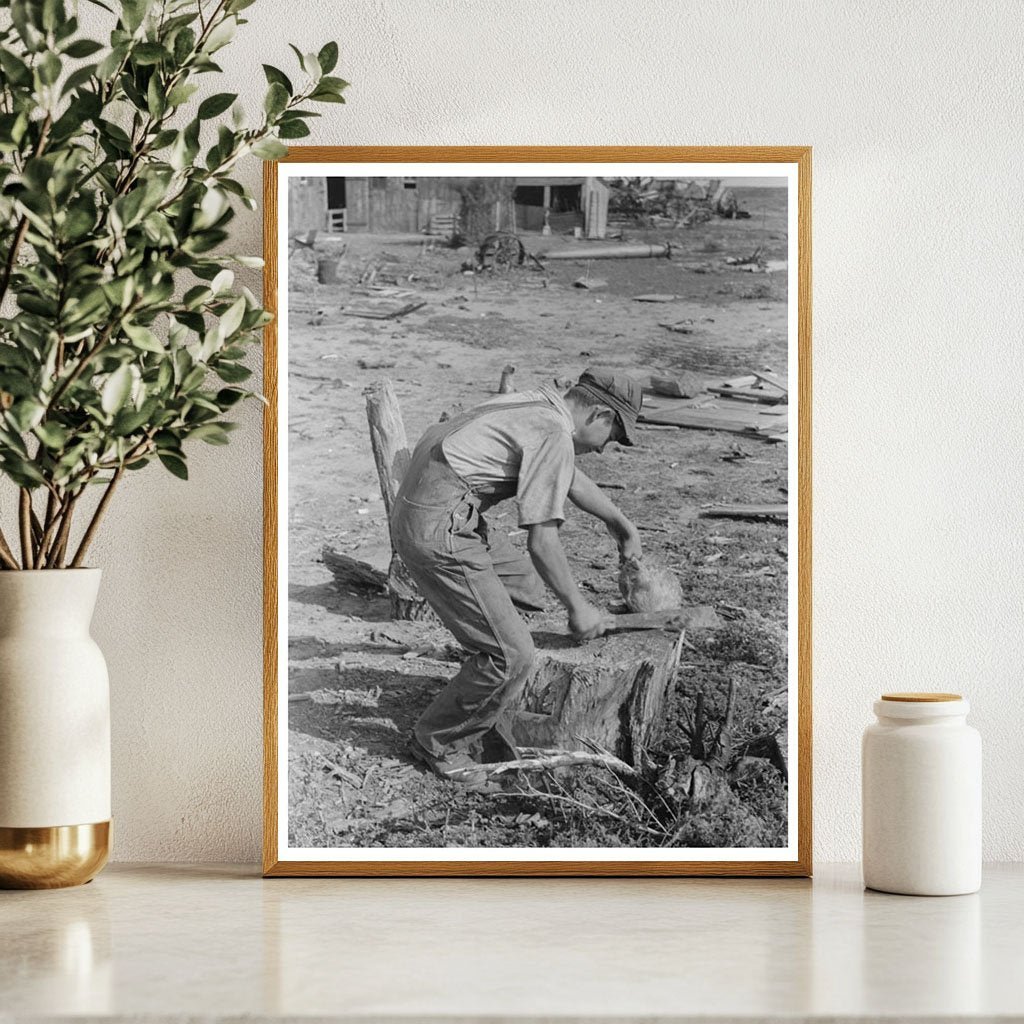 Child Preparing to Cut Chicken Head Sheridan County 1939 - Available at KNOWOL