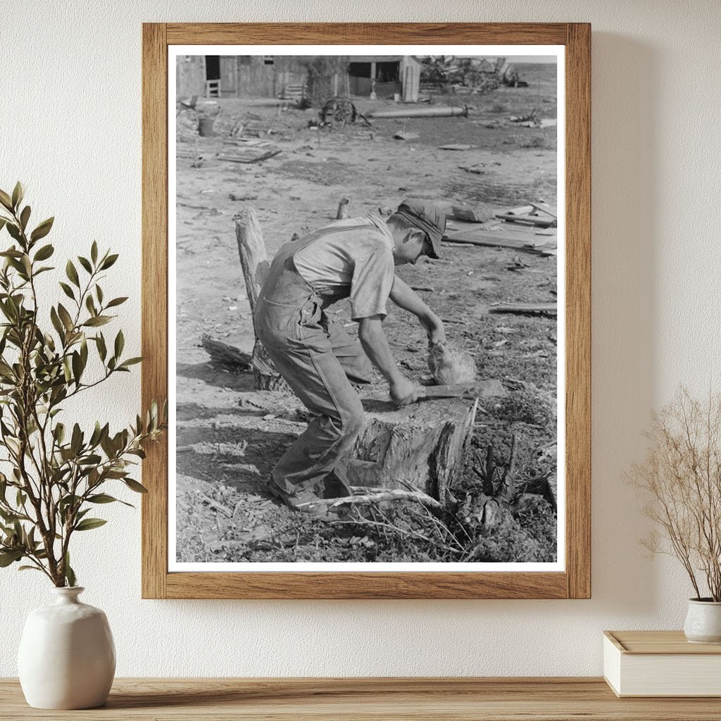 Child Preparing to Cut Chicken Head Sheridan County 1939 - Available at KNOWOL
