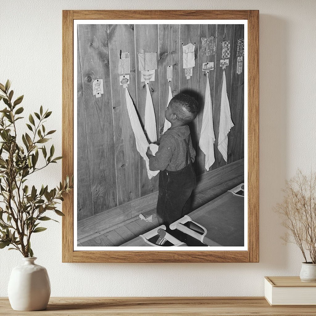Child Washing Hands at Nursery School Lakeview Arkansas 1938 - Available at KNOWOL