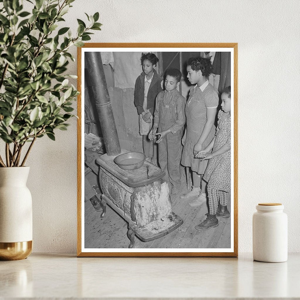 Children by Wood - Burning Stove in Creek County 1940 - Available at KNOWOL