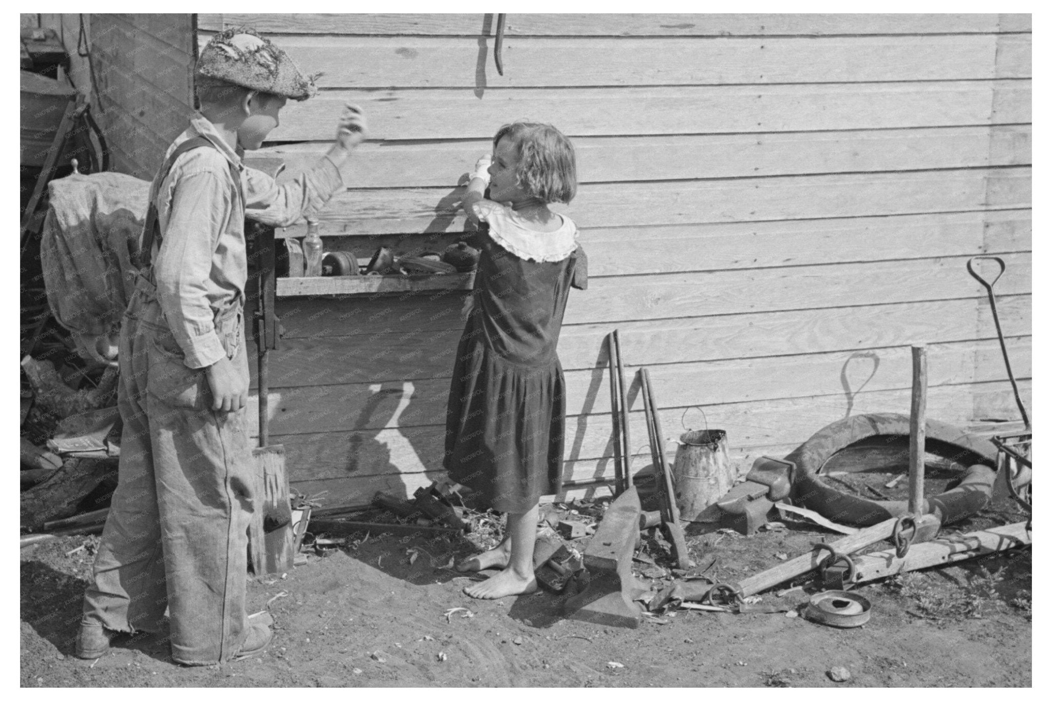 Children in Drought - Affected North Dakota 1937 - Available at KNOWOL