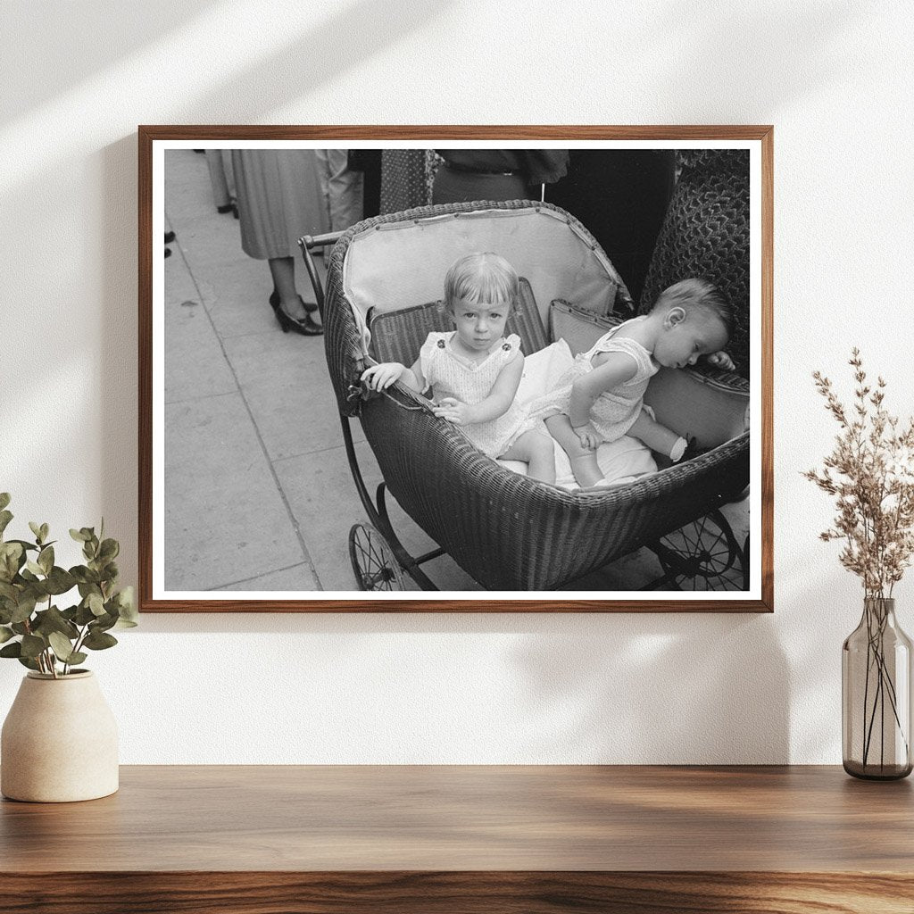 Children in Horse - Drawn Buggy at National Rice Festival 1938 - Available at KNOWOL