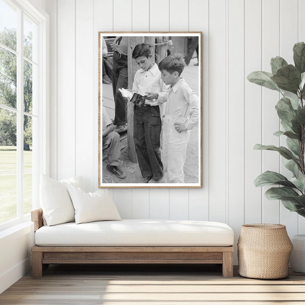 Children in Mogollon New Mexico Reading Comics June 1940 - Available at KNOWOL