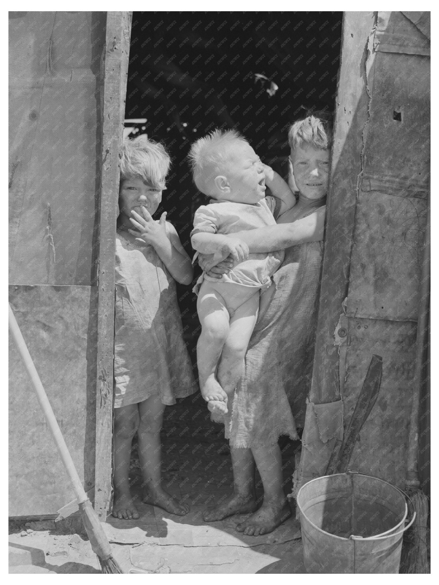 Children in Old Sacks Mays Avenue Camp Oklahoma City 1939 - Available at KNOWOL