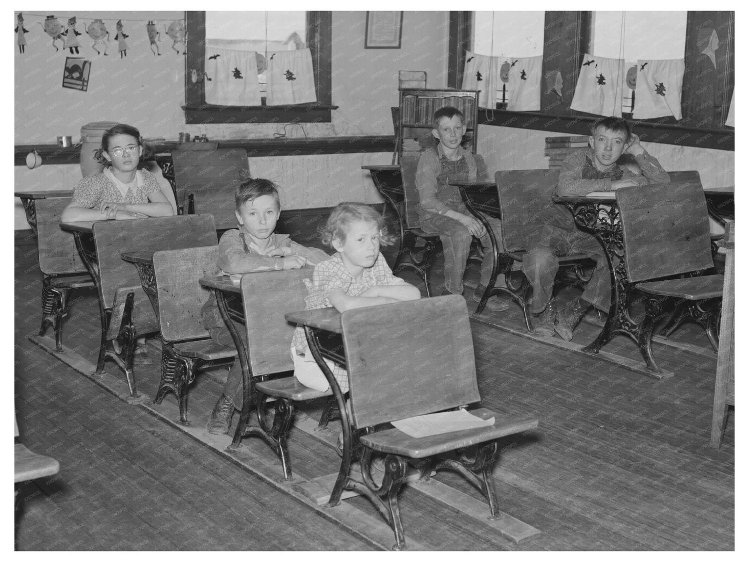 Children in Rural School North Dakota October 1937 - Available at KNOWOL