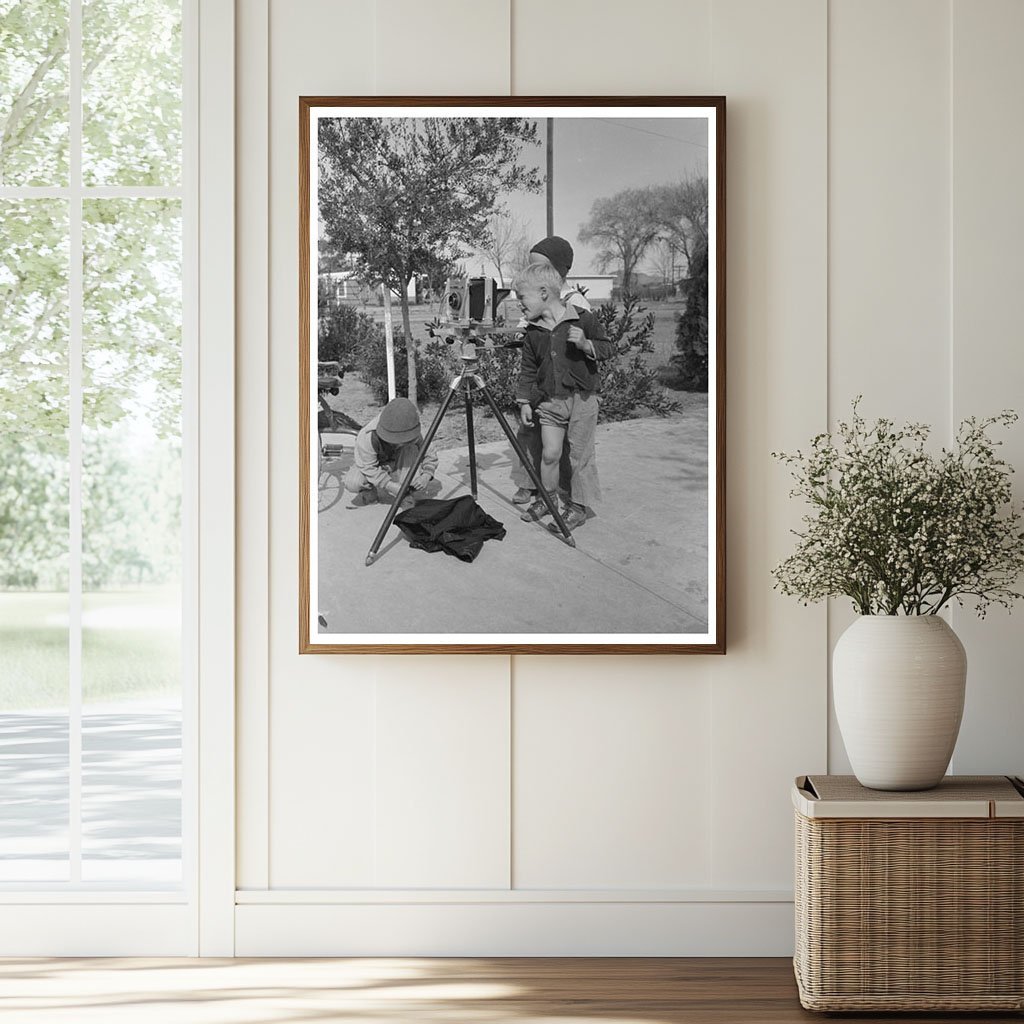 Children Inspecting Camera at Camelback Farms 1942 - Available at KNOWOL