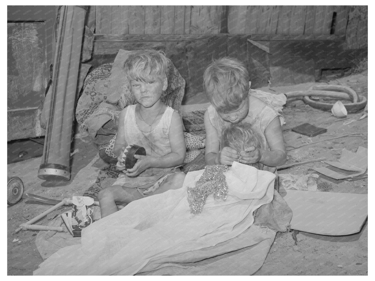 Children Playing at Camp on Mays Avenue Oklahoma City 1935 - 1942 - Available at KNOWOL