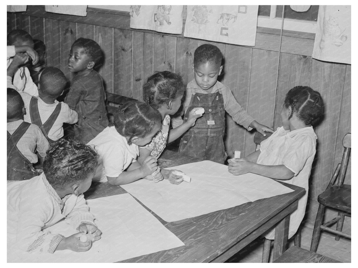 Children Playing at Nursery School Lakeview Arkansas 1938 - Available at KNOWOL