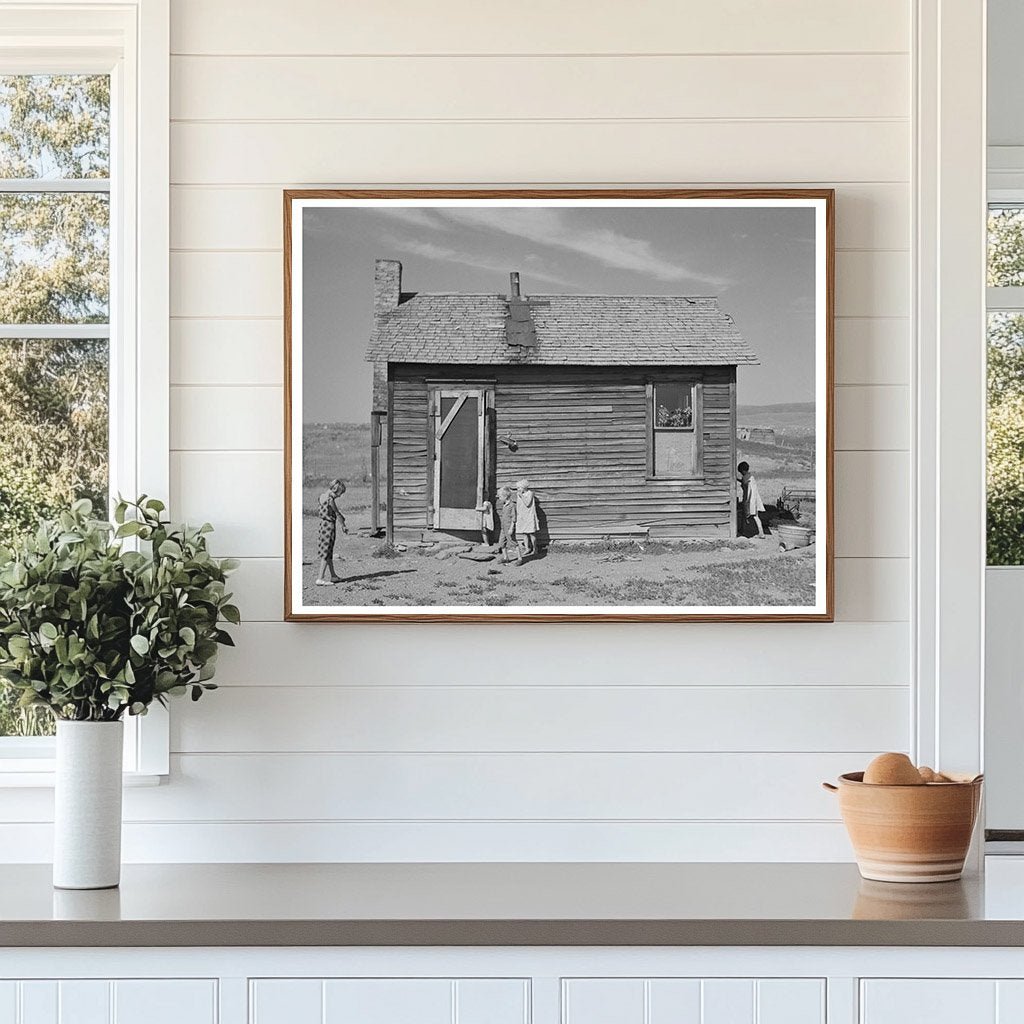 Children Playing in Front of Home Williams County ND 1937 - Available at KNOWOL