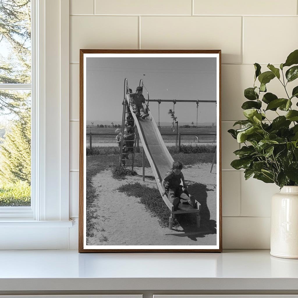 Children Playing on Slide at Idaho Labor Camp 1941 - Available at KNOWOL
