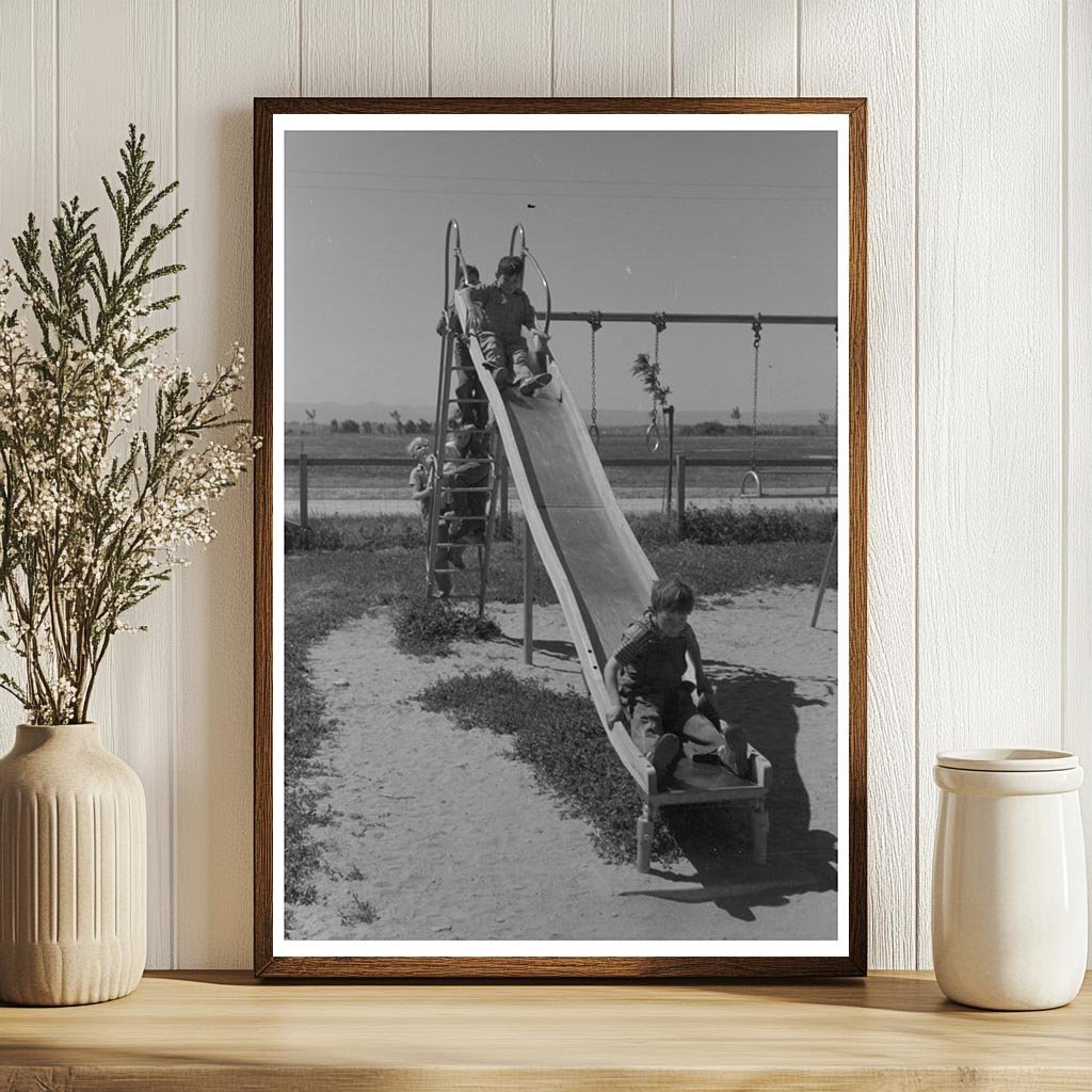 Children Playing on Slide at Idaho Labor Camp 1941 - Available at KNOWOL