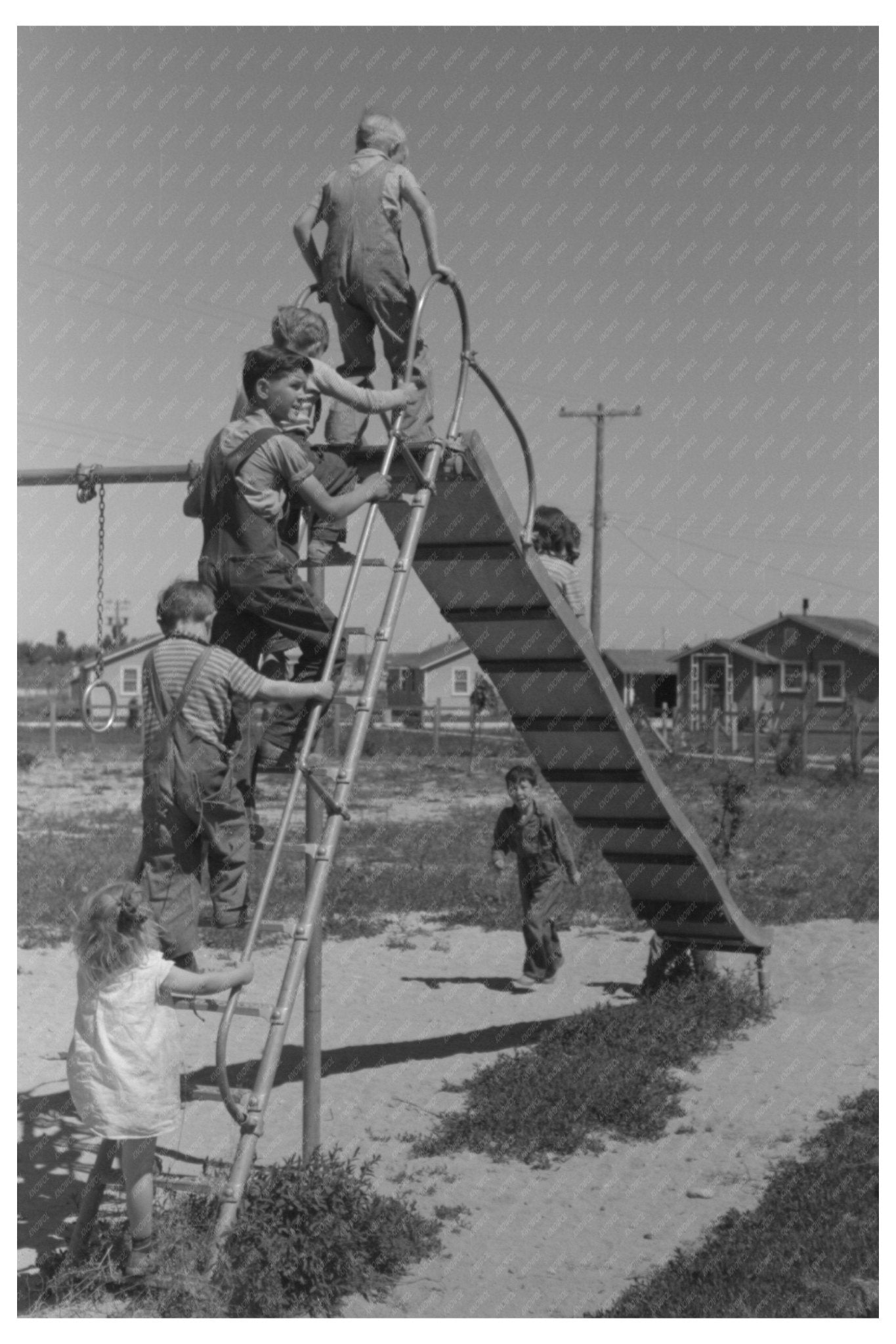Children Playing on Slide at Idaho Labor Camp June 1941 - Available at KNOWOL