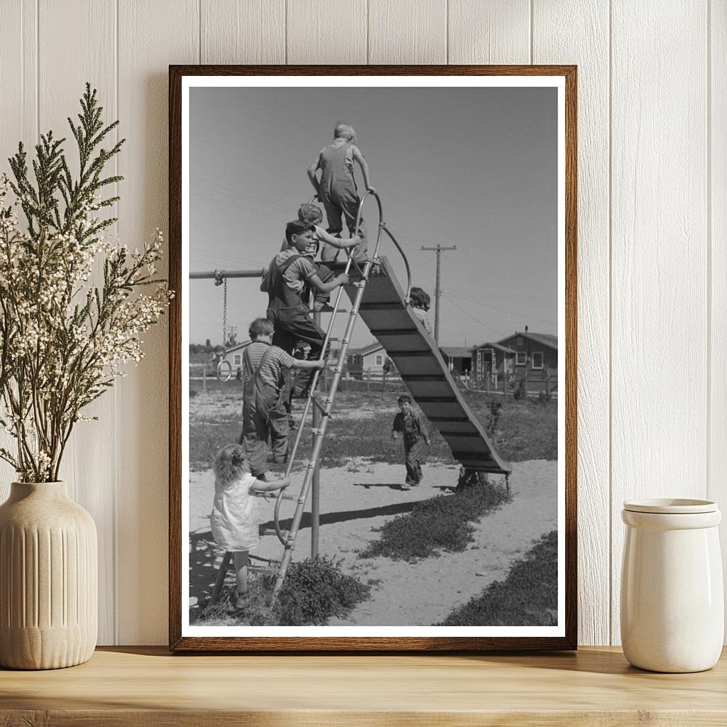 Children Playing on Slide at Idaho Labor Camp June 1941 - Available at KNOWOL