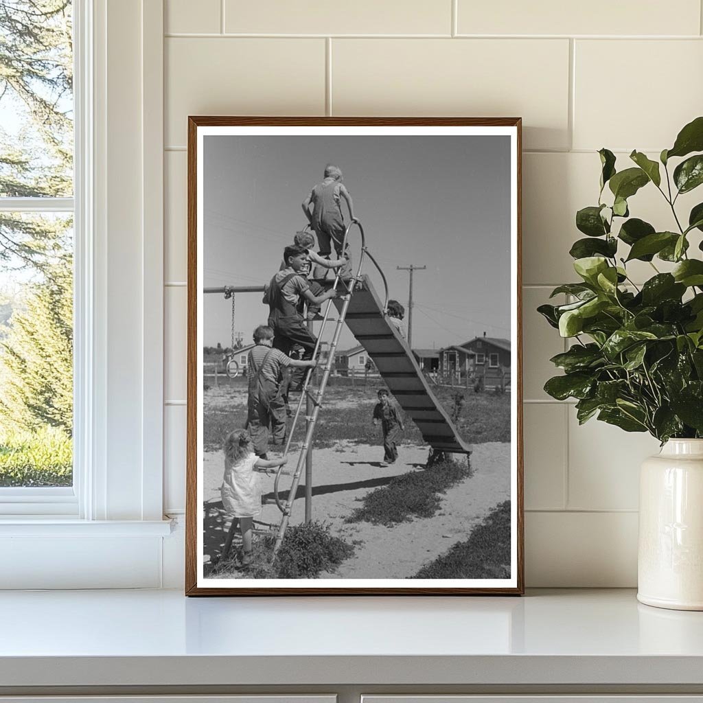Children Playing on Slide at Idaho Labor Camp June 1941 - Available at KNOWOL