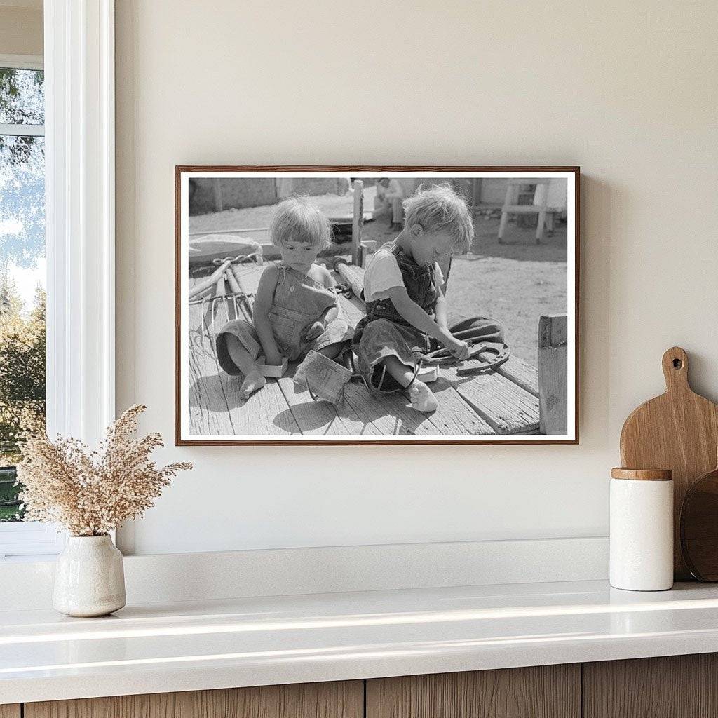 Children Playing on Wagon in Taos County New Mexico 1939 - Available at KNOWOL