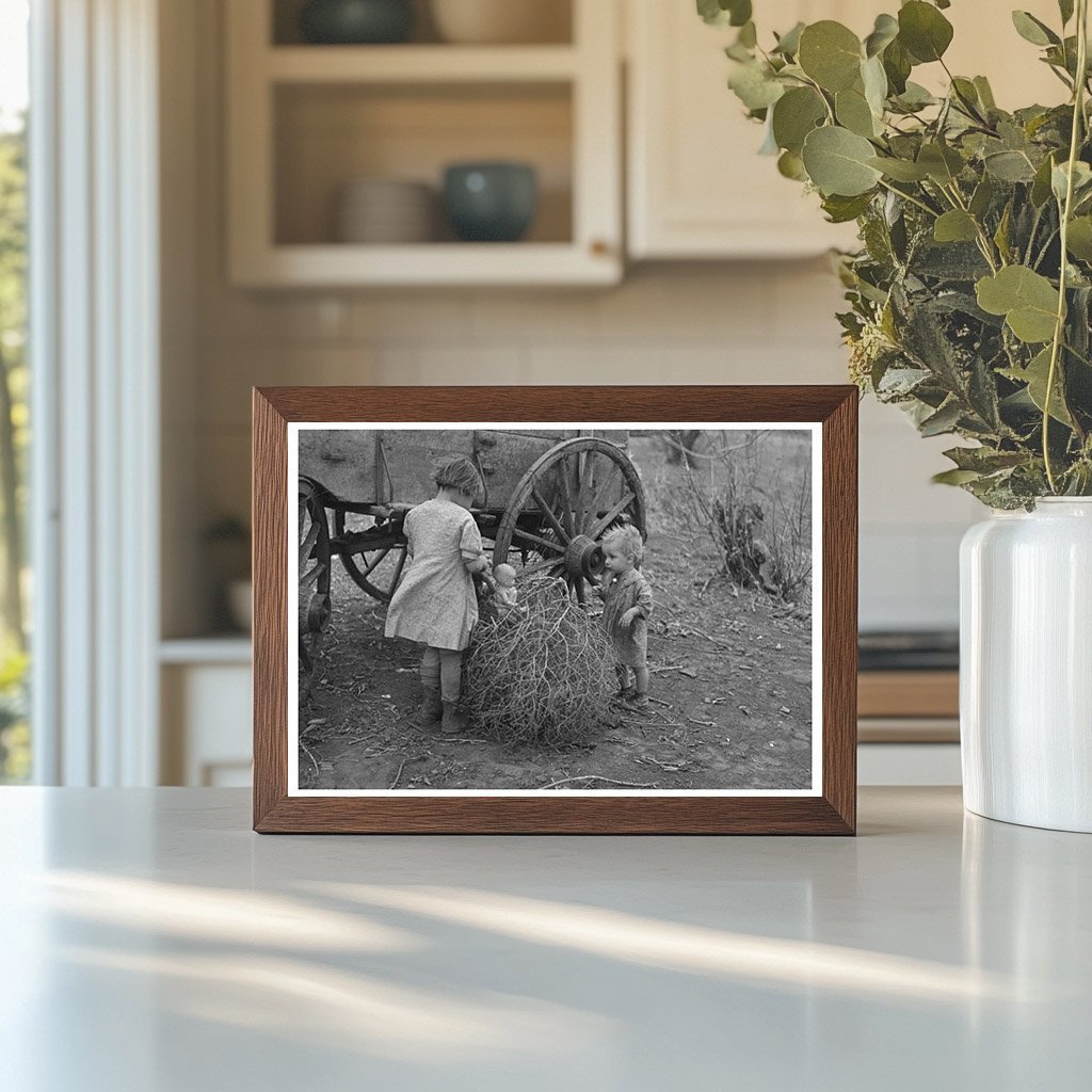Children Playing with Dolls in Tumbleweeds Iowa 1936 - Available at KNOWOL