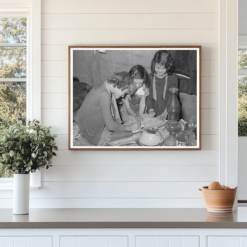 Children Playing with Pencils in Texas Migrant Camp 1939 - Available at KNOWOL