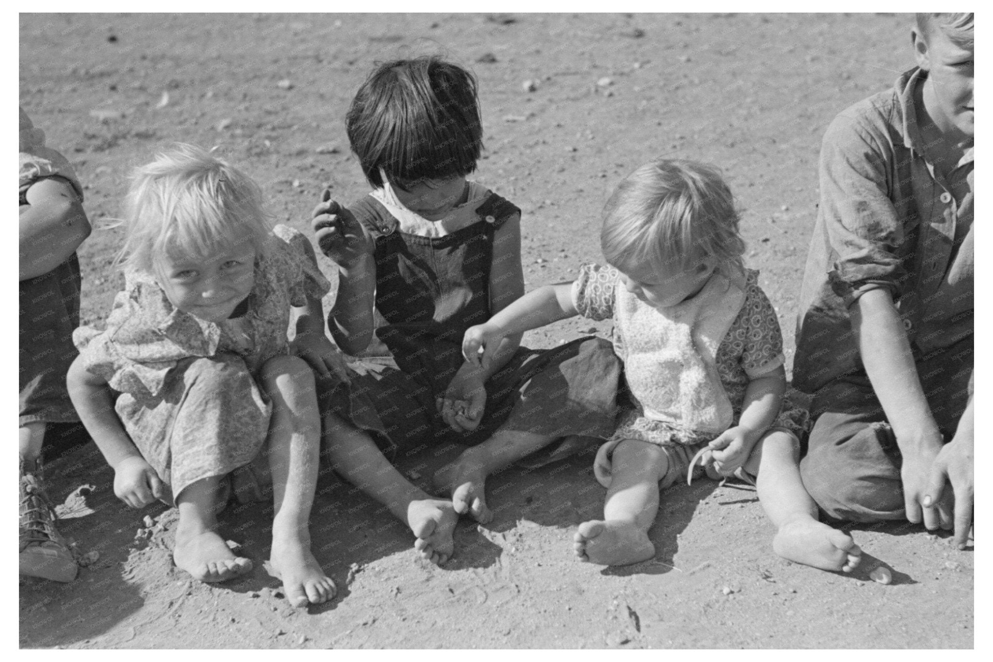 Children Waiting for Dinner in North Dakota 1937 - Available at KNOWOL