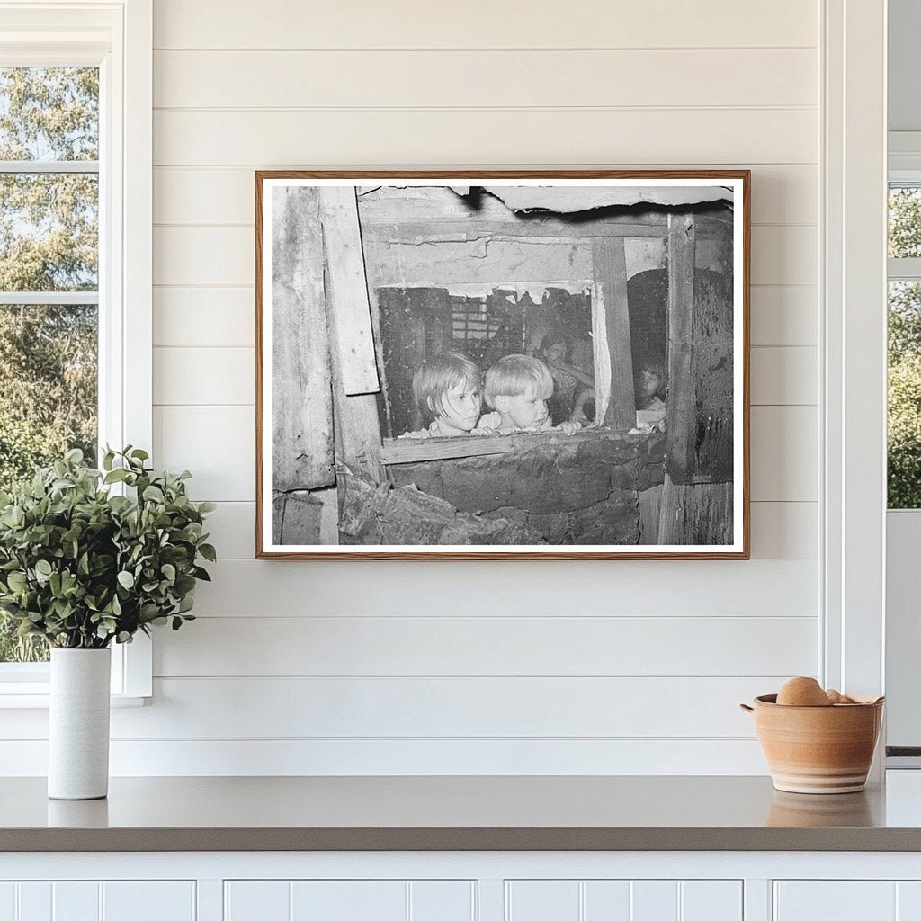 Children Watching from Shack Window Oklahoma City 1939 - Available at KNOWOL