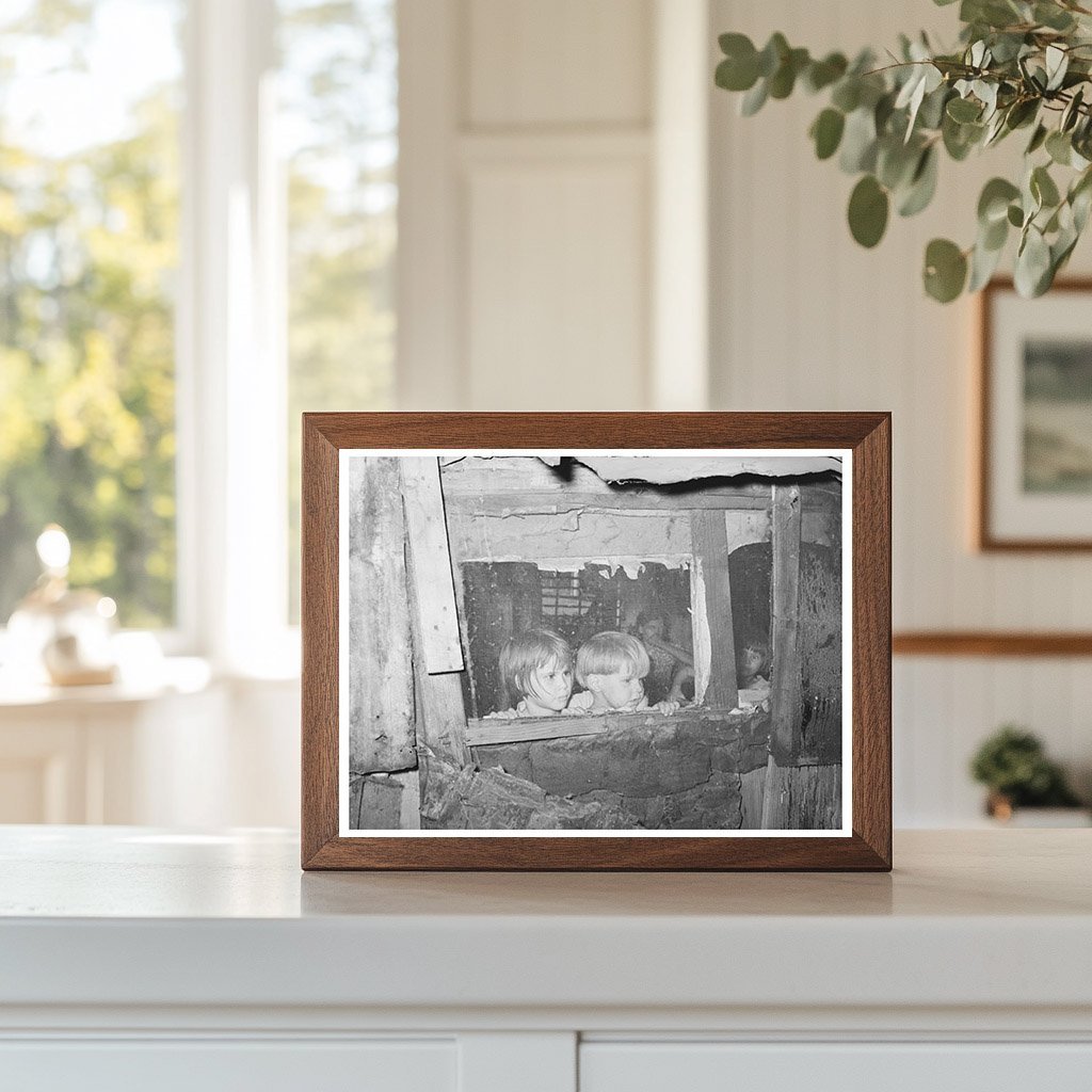 Children Watching from Shack Window Oklahoma City 1939 - Available at KNOWOL