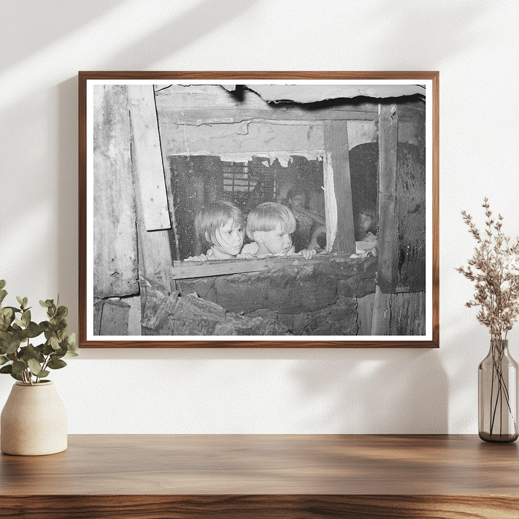 Children Watching from Shack Window Oklahoma City 1939 - Available at KNOWOL