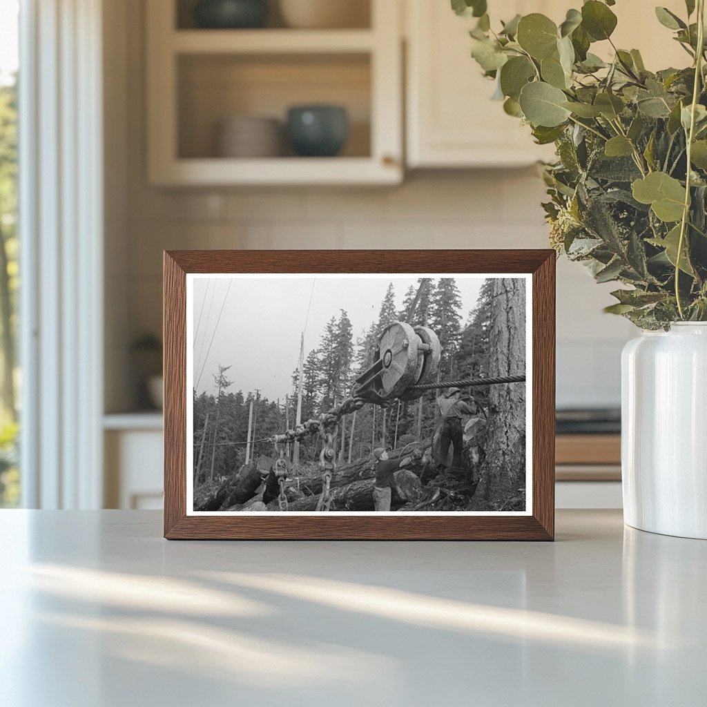 Choker Operator at Long Bell Lumber Company 1941 - Available at KNOWOL