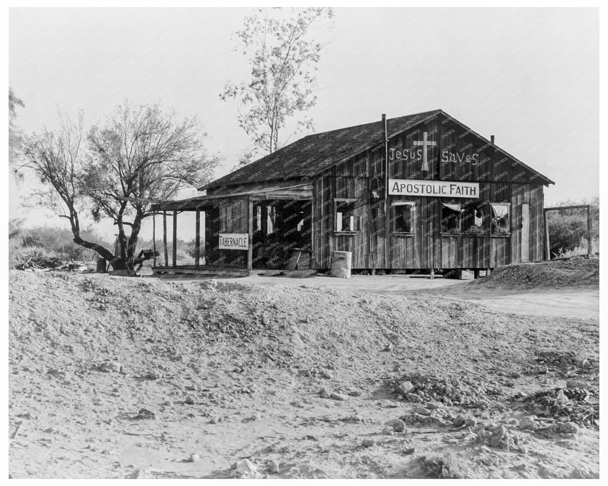 Church Near Blythe California 1936 Vintage Photograph - Available at KNOWOL