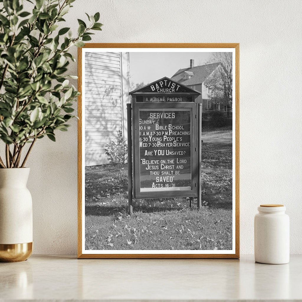 Church Sign in Wallingford Vermont October 1939 - Available at KNOWOL