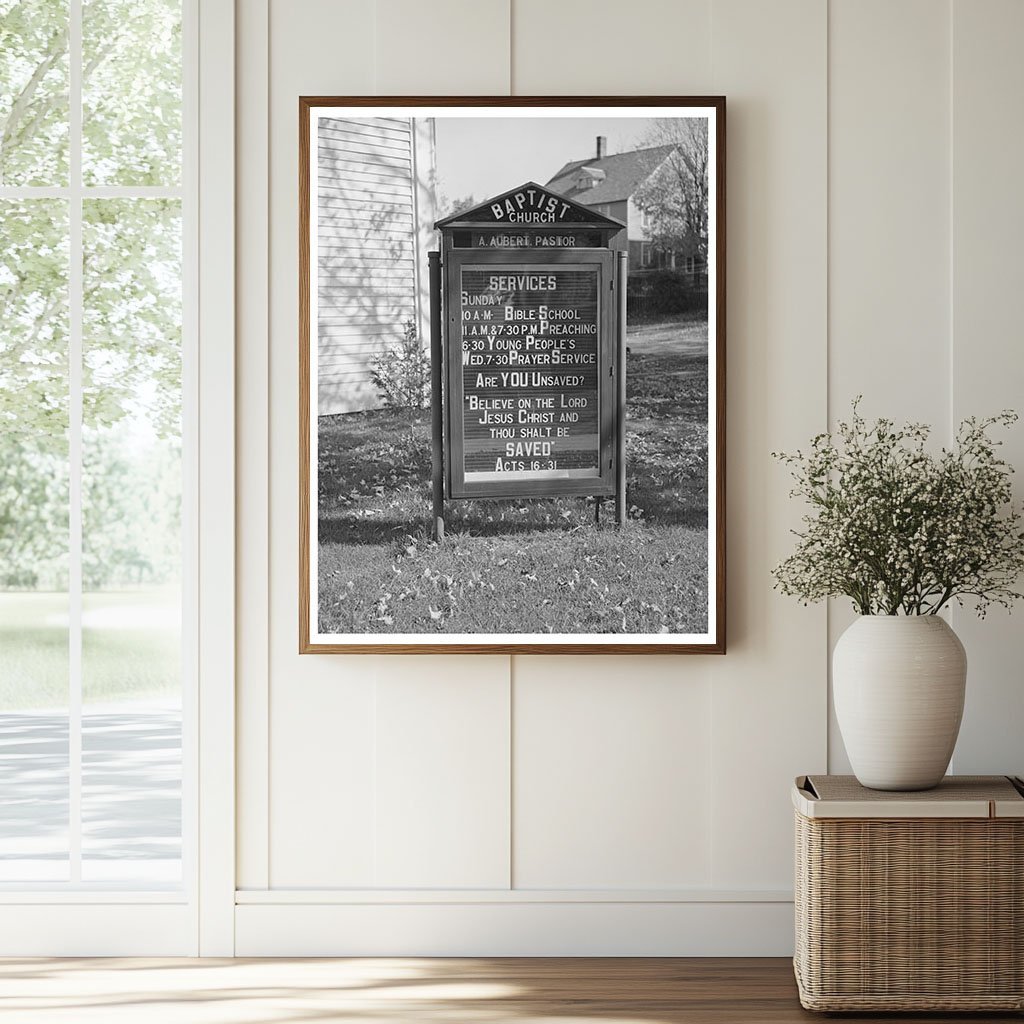 Church Sign in Wallingford Vermont October 1939 - Available at KNOWOL