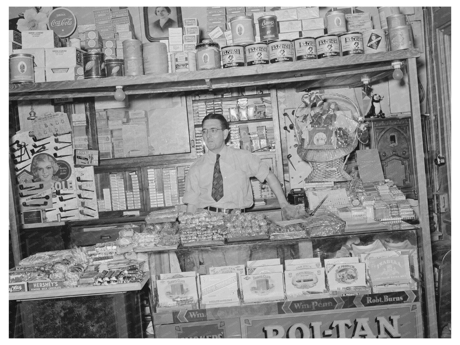 Cigar Stand in Gonzales Texas March 1939 Vintage Photo - Available at KNOWOL