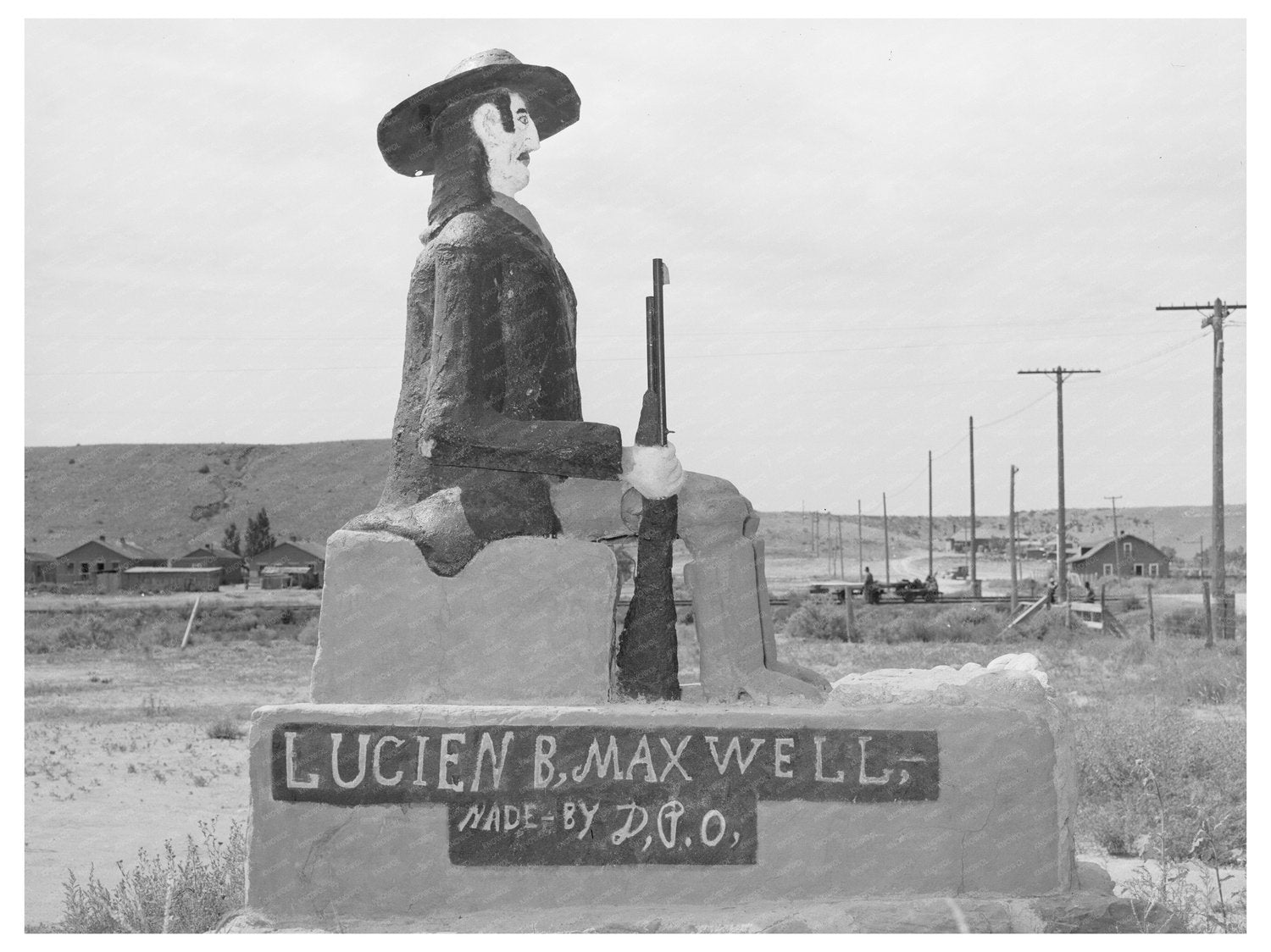 Cimarron New Mexico Statue Vintage Image August 1939 - Available at KNOWOL