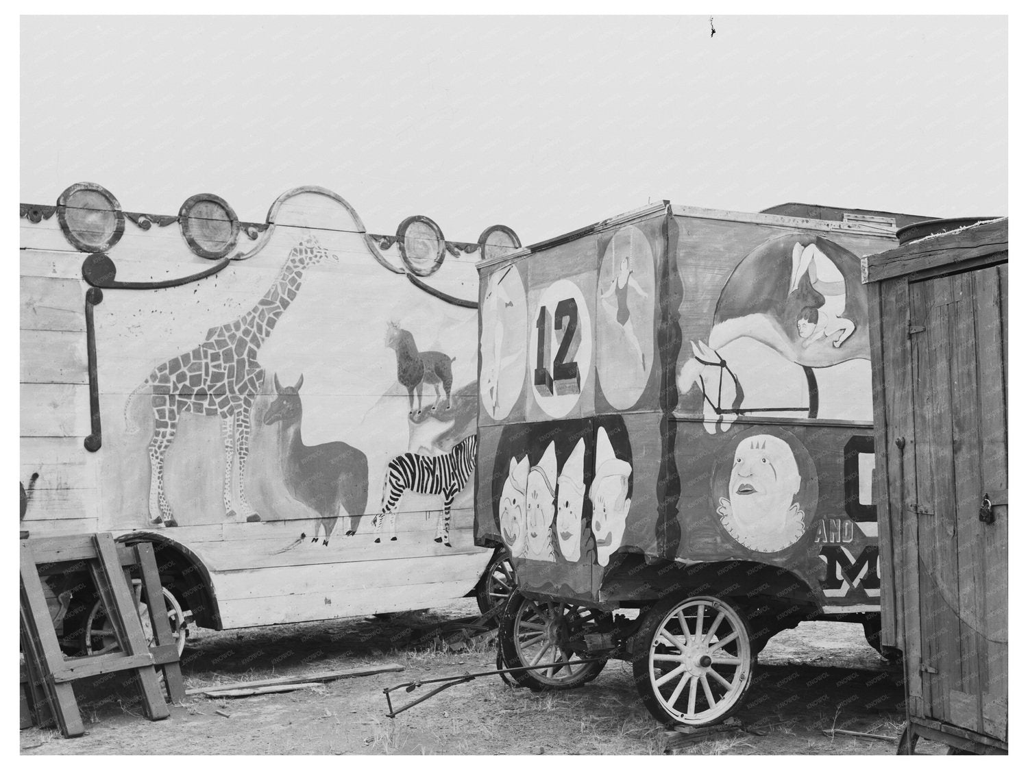 Circus Wagons by Mr. Whitmarsh Archer Montana 1937 - Available at KNOWOL