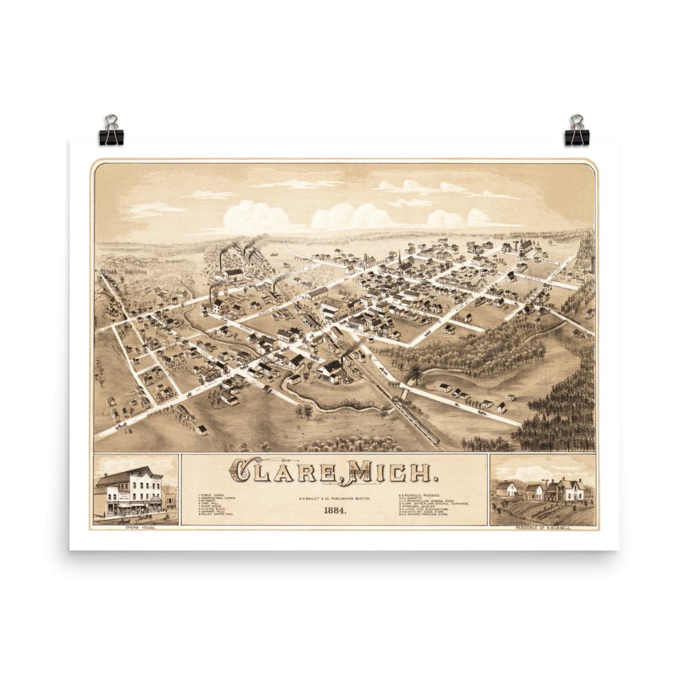 Clare, MI 1884 - Available at KNOWOL