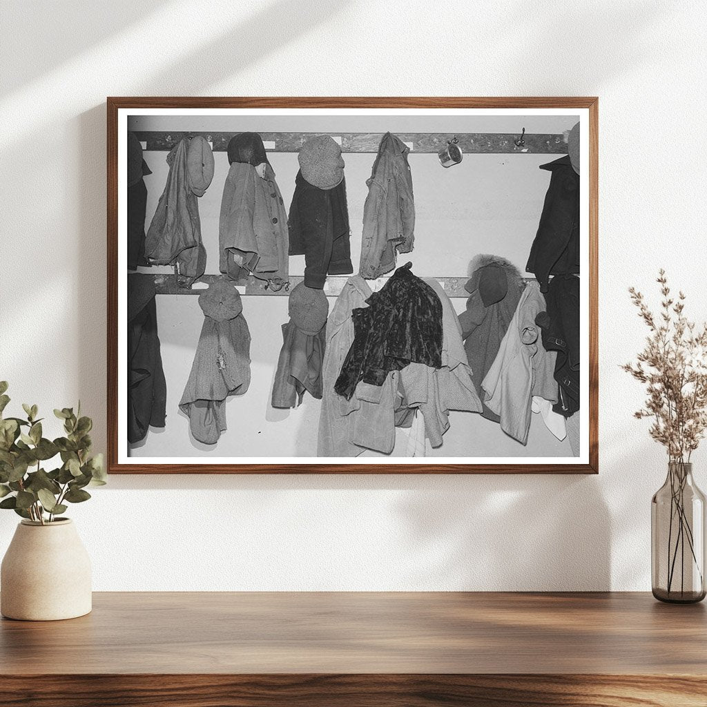 Cloakroom in Rural North Dakota School October 1937 - Available at KNOWOL