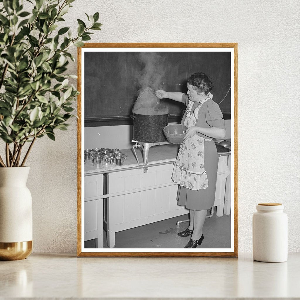 Coffee Removal from Buffet Pot February 1944 Eufaula Oklahoma - Available at KNOWOL