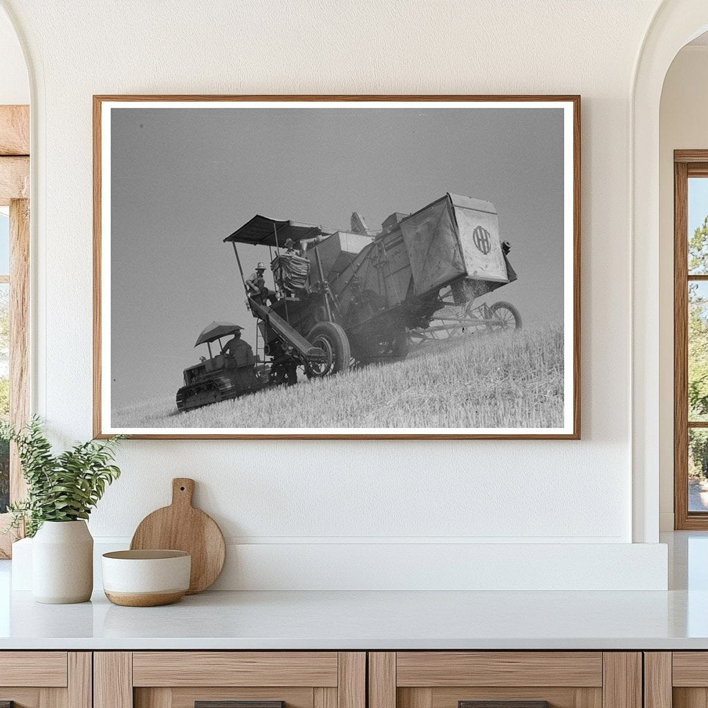 Combine Harvesting Wheat in Walla Walla County 1941 - Available at KNOWOL