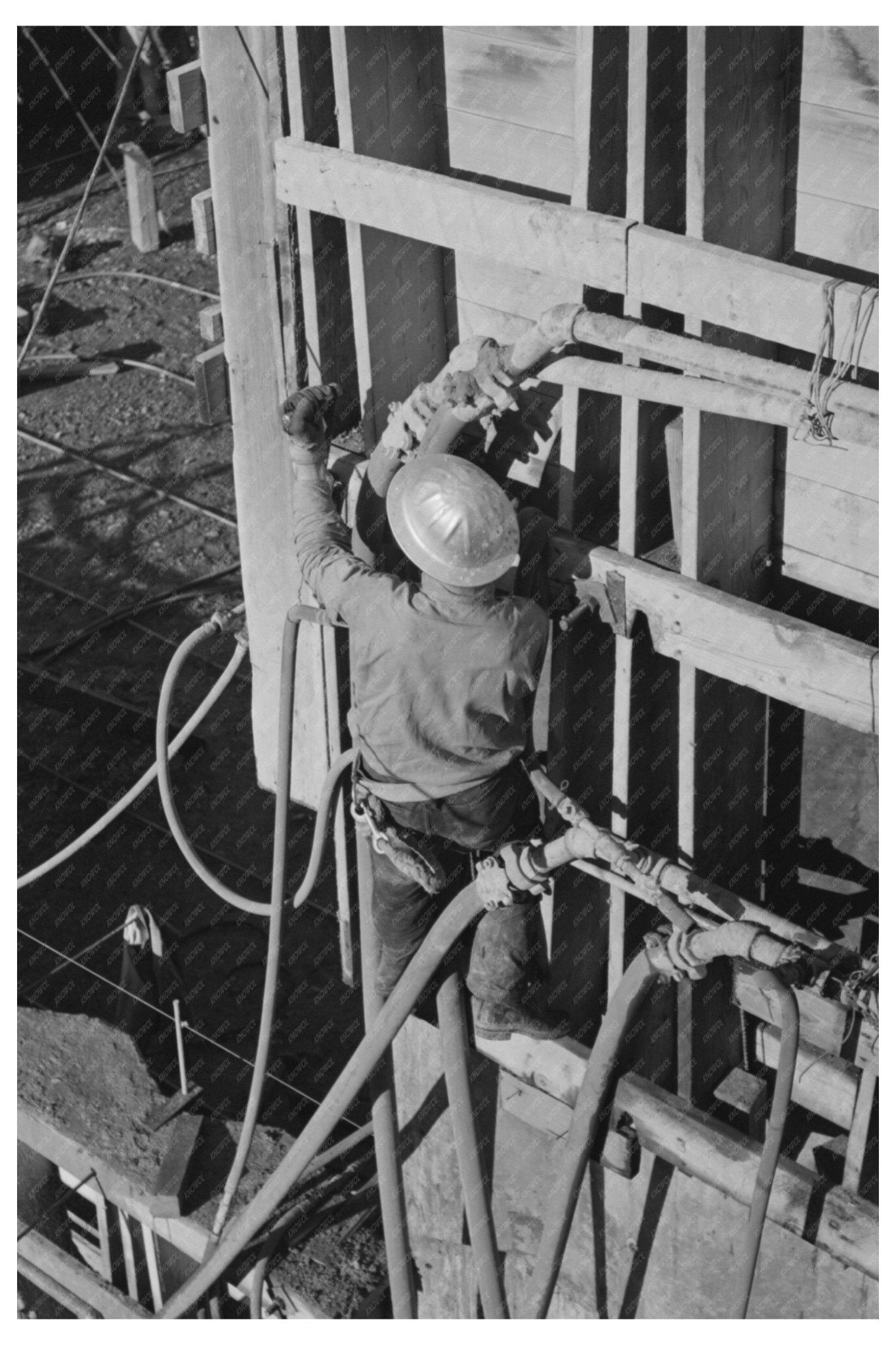 Concrete Construction at Shasta Dam December 1941 - Available at KNOWOL
