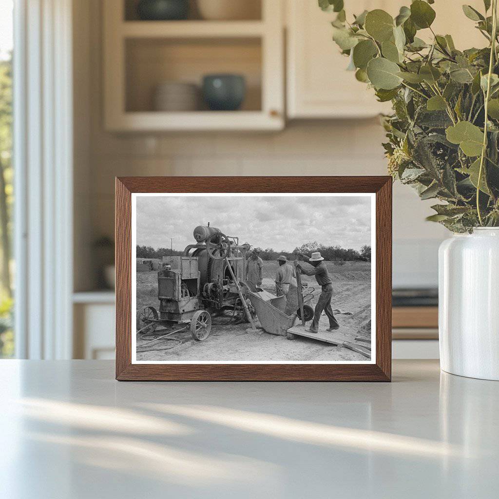 Concrete Mixer at Migrant Camp Sinton Texas 1939 - Available at KNOWOL