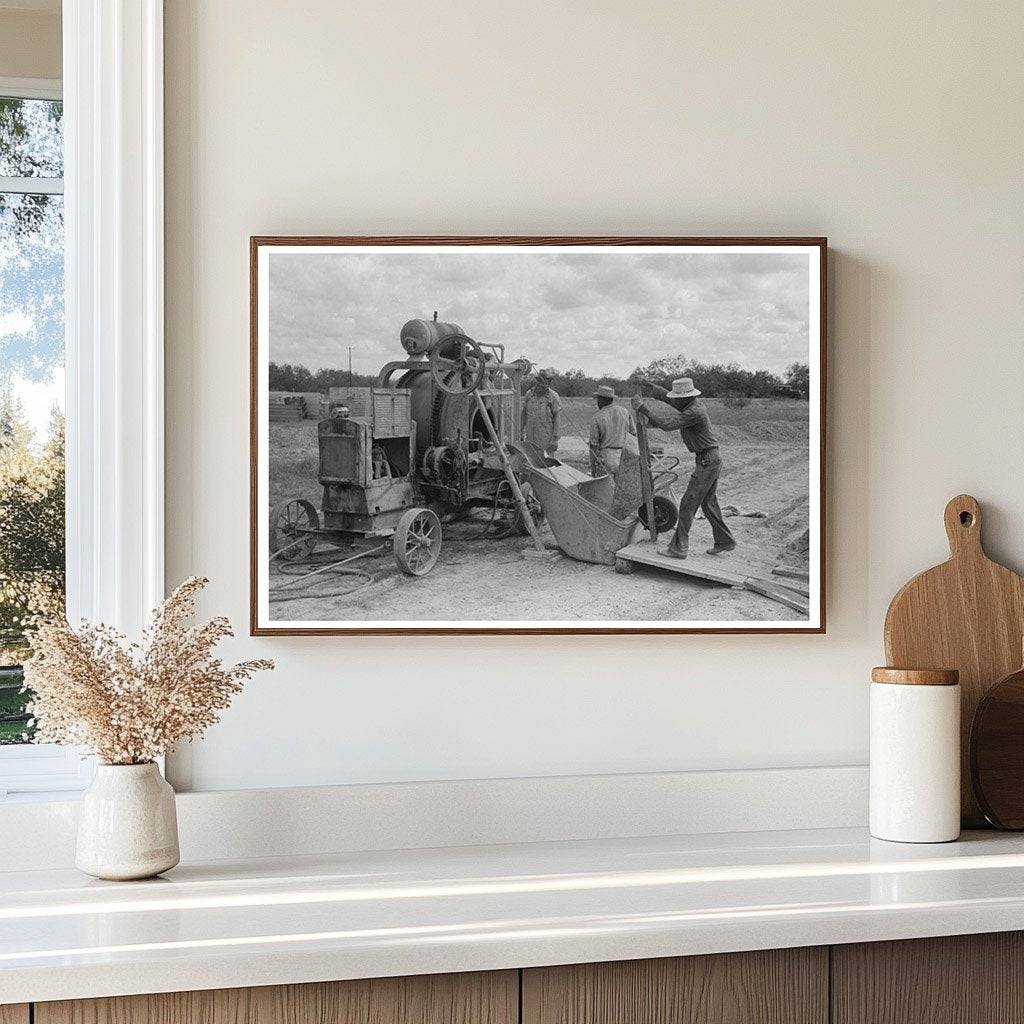 Concrete Mixer at Migrant Camp Sinton Texas 1939 - Available at KNOWOL