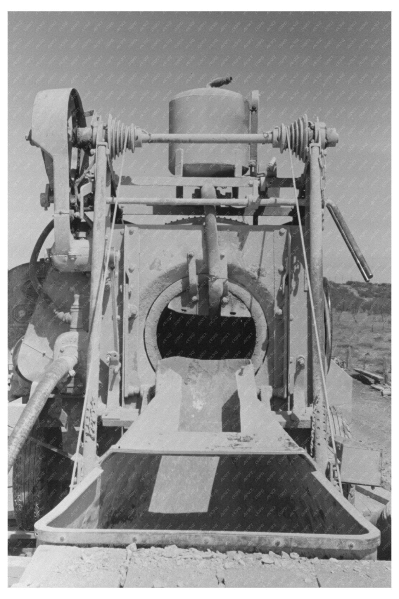Concrete Mixer at Road Builders Camp Menard County 1940 - Available at KNOWOL